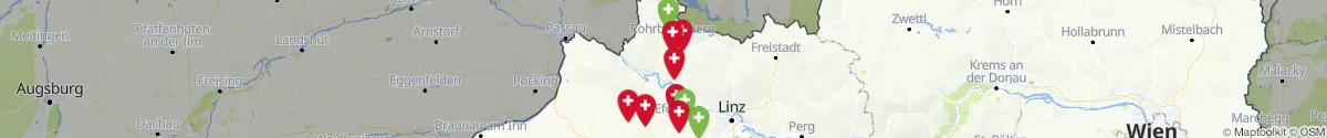 Kartenansicht für Apotheken-Notdienste in der Nähe von Kirchberg ob der Donau (Rohrbach, Oberösterreich)